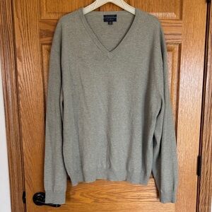 Club Room Men’s 100% Cashmere V-Neck Sweater XXL – Sage Green